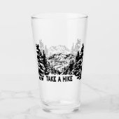 ハイキング引用文モノクロ山景色を撮る タンブラーグラス (正面)