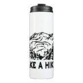 ハイキング引用文モノクロ山景色を撮る タンブラー (正面)