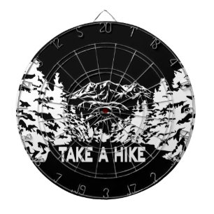 ハイキング引用文モノクロ山景色を撮る ダーツボード