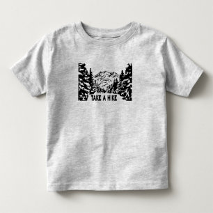 ハイキング引用文モノクロ山景色を撮る トドラーTシャツ
