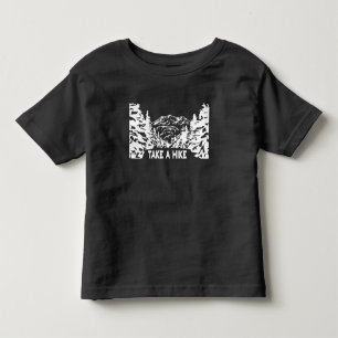 ハイキング引用文モノクロ山景色を撮る トドラーTシャツ