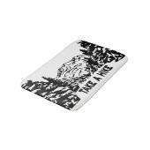 ハイキング引用文モノクロ山景色を撮る バスマット (アングル)