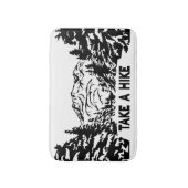 ハイキング引用文モノクロ山景色を撮る バスマット (正面縦)