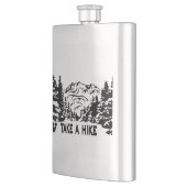 ハイキング引用文モノクロ山景色を撮る フラスク (左)