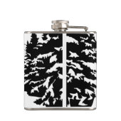 ハイキング引用文モノクロ山景色を撮る フラスク (裏面)