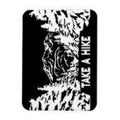 ハイキング引用文モノクロ山景色を撮る マグネット (縦)