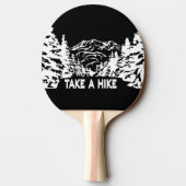 ハイキング引用文モノクロ山景色を撮る 卓球ラケット (裏面)