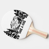 ハイキング引用文モノクロ山景色を撮る 卓球ラケット (横)