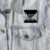 ハイキング引用文モノクロ山景色を撮る 缶バッジ (インサイチュ)