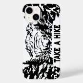 ハイキング引用文モノクロ山景色を撮る Case-Mate iPhoneケース (裏面)