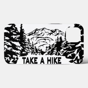 ハイキング引用文モノクロ山景色を撮る iPhone 13ケース