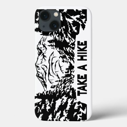 ハイキング引用文モノクロ山景色を撮る Case-Mate iPhoneケース (裏面)