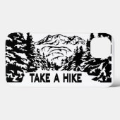 ハイキング引用文モノクロ山景色を撮る Case-Mate iPhoneケース (裏面 (横))