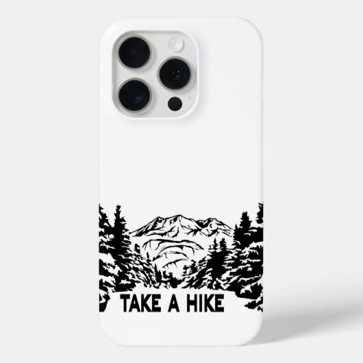 ハイキング引用文モノクロ山景色を撮る Case-Mate iPhoneケース (裏面)