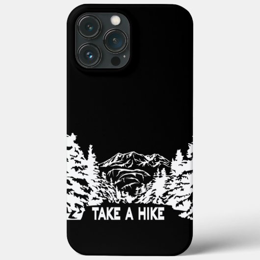 ハイキング引用文モノクロ山景色を撮る Case-Mate iPhoneケース (裏面)