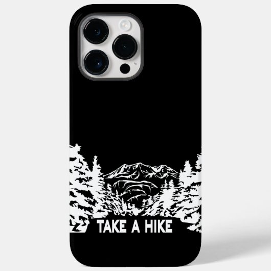 ハイキング引用文モノクロ山景色を撮る Case-Mate iPhoneケース (裏面)