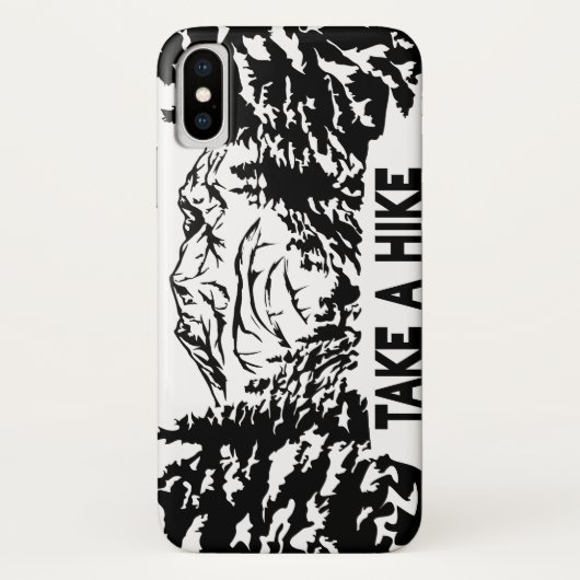 ハイキング引用文モノクロ山景色を撮る Case-Mate iPhoneケース (裏面)