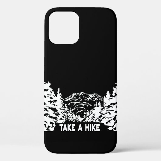 ハイキング引用文モノクロ山景色を撮る Case-Mate iPhoneケース (裏面)