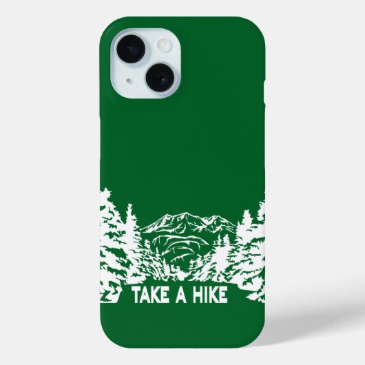 ハイキング引用文モノクロ山景色を撮る Case-Mate iPhoneケース (裏面)