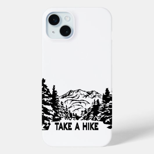 ハイキング引用文モノクロ山景色を撮る Case-Mate iPhoneケース (裏面)