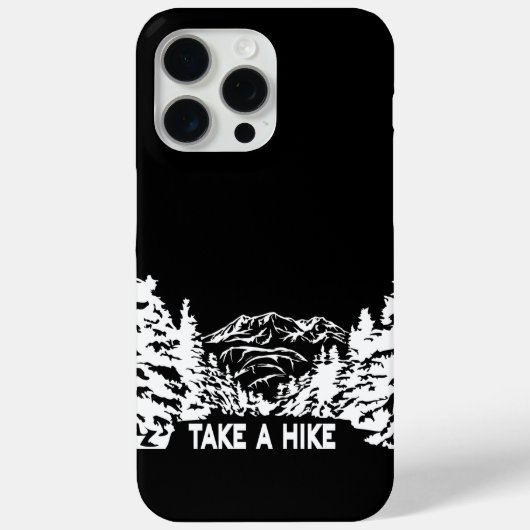 ハイキング引用文モノクロ山景色を撮る Case-Mate iPhoneケース (裏面)