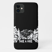 ハイキング引用文モノクロ山景色を撮る Case-Mate iPhoneケース (裏面)