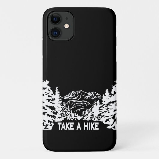 ハイキング引用文モノクロ山景色を撮る Case-Mate iPhoneケース (裏面)
