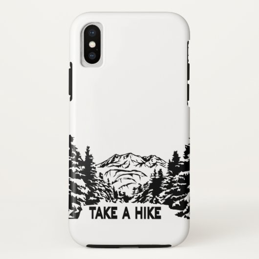 ハイキング引用文モノクロ山景色を撮る Case-Mate iPhoneケース (裏面)