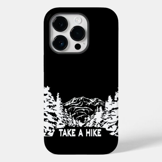 ハイキング引用文モノクロ山景色を撮る Case-Mate iPhoneケース (裏面)