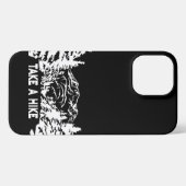 ハイキング引用文モノクロ山景色を撮る iPhoneケース (裏面横)