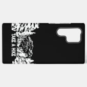 ハイキング引用文モノクロ山景色を撮る SAMSUNG GALAXYケース (裏面横)