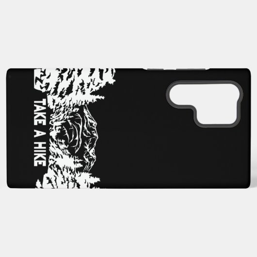 ハイキング引用文モノクロ山景色を撮る SAMSUNG GALAXYケース (裏面横)