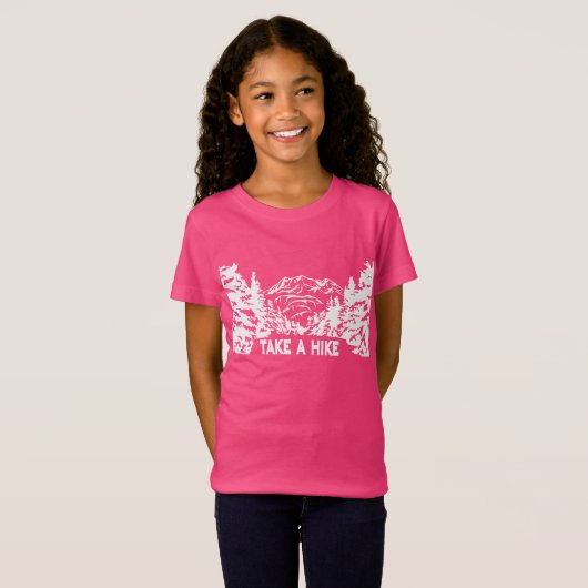 ハイキング引用文モノクロ山景色を撮る Tシャツ (正面フル)