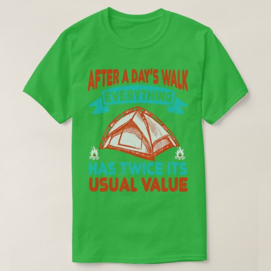 ハイキング後の日歩く Tシャツ (デザイン正面)