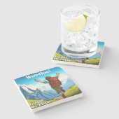 ハイキング忘れウー電話 ストーンコースター (横)