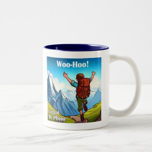 ハイキング忘れウー電話 ツートーンマグカップ (右)