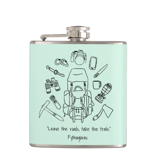 ハイキング感動的ビニール包まれたフラスコ フラスク (正面)