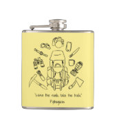 ハイキング感動的ビニール包まれたフラスコ フラスク (正面)