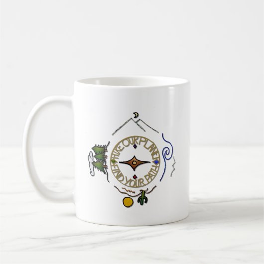 ハイキング我々の惑星ハイカーのソウルコンパス コーヒーマグカップ (左)