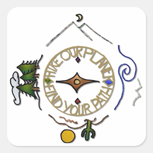 ハイキング我々の惑星ハイカーのソウルコンパス スクエアシール (正面)