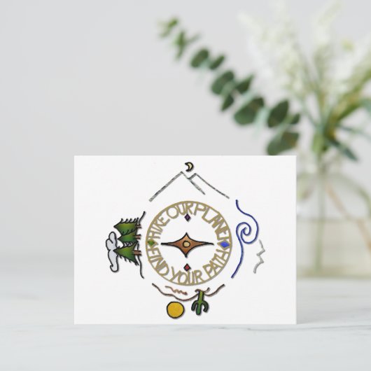 ハイキング我々の惑星ハイカーのソウルコンパス ポストカード (スタンド正面)