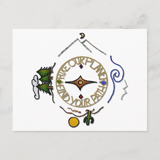 ハイキング我々の惑星ハイカーのソウルコンパス ポストカード (正面)