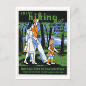 ハイキング楽しむアットインディアナ州パークスヴィンテージ ポストカード (正面)