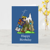 ハイキング用オフグリッド誕生日カード、登山者用オフグリッドカード カード (黄色い花)