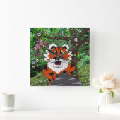 ハイキング私たちの惑星エコ – チームTgrrタイガー時計 スクエア壁時計 (ホーム)