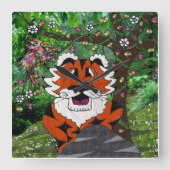 ハイキング私たちの惑星エコ – チームTgrrタイガー時計 スクエア壁時計 (正面)