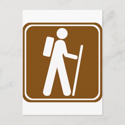 ハイキング道路標識 ポストカード (正面)