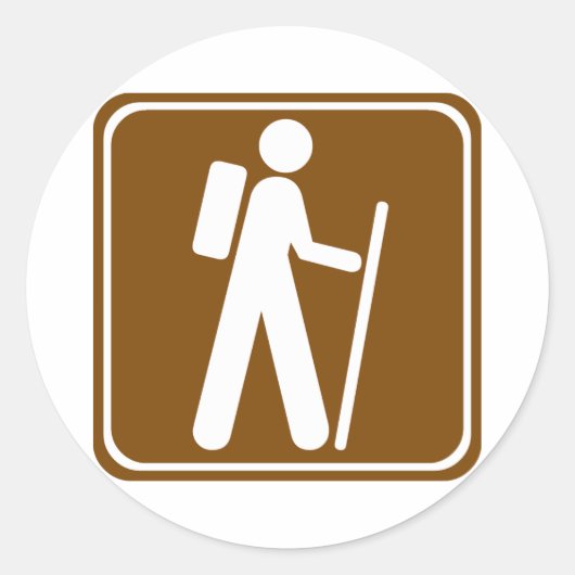 ハイキング道路標識 ラウンドシール (正面)