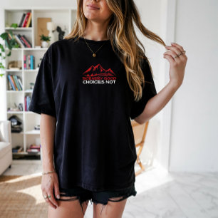 ハイキング キャンピング トレッキング ユーモア 黒 赤 Tシャツ