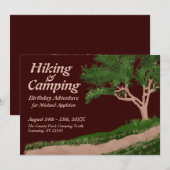 ハイキング＆キャンピング バースデーアドベンチャー インビテーション (正面/裏面)